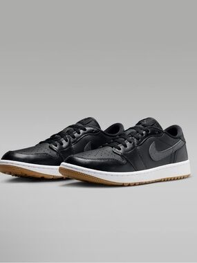 Jordan Men’s Black and Gum Low-Top Sneakers